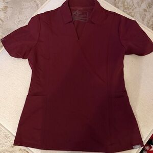 Figs Women's . Burgundy  scrub top .